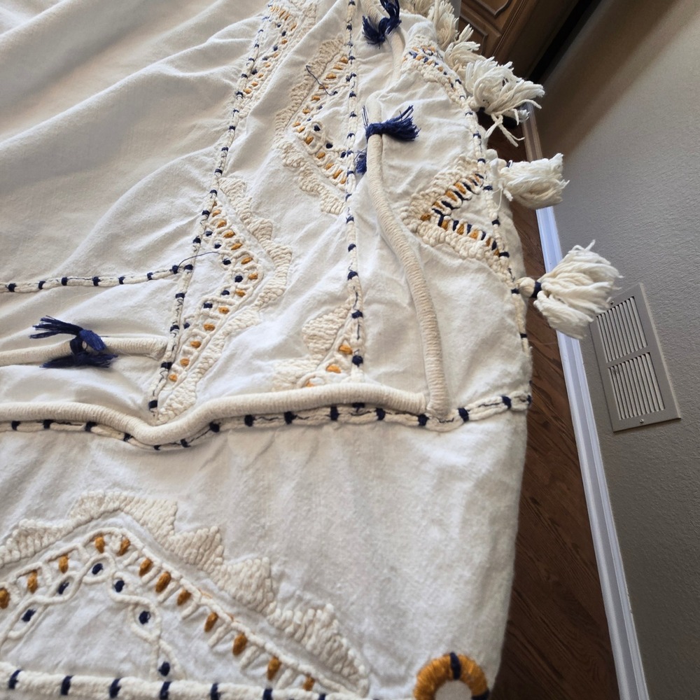Vineet Bahl Romula for Anthropologie Embroidered Queen Duvet Cover Sham Set READ - Picture 4 of 16